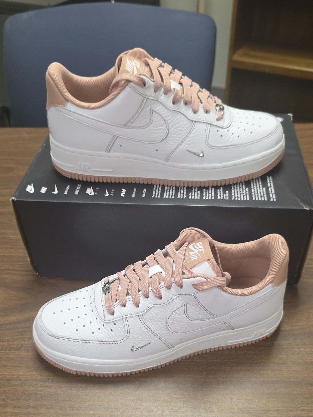 Nike W Air Force 1 '07 Mini Jewel White/Particle Pink IB6543-100 Women's Size 9